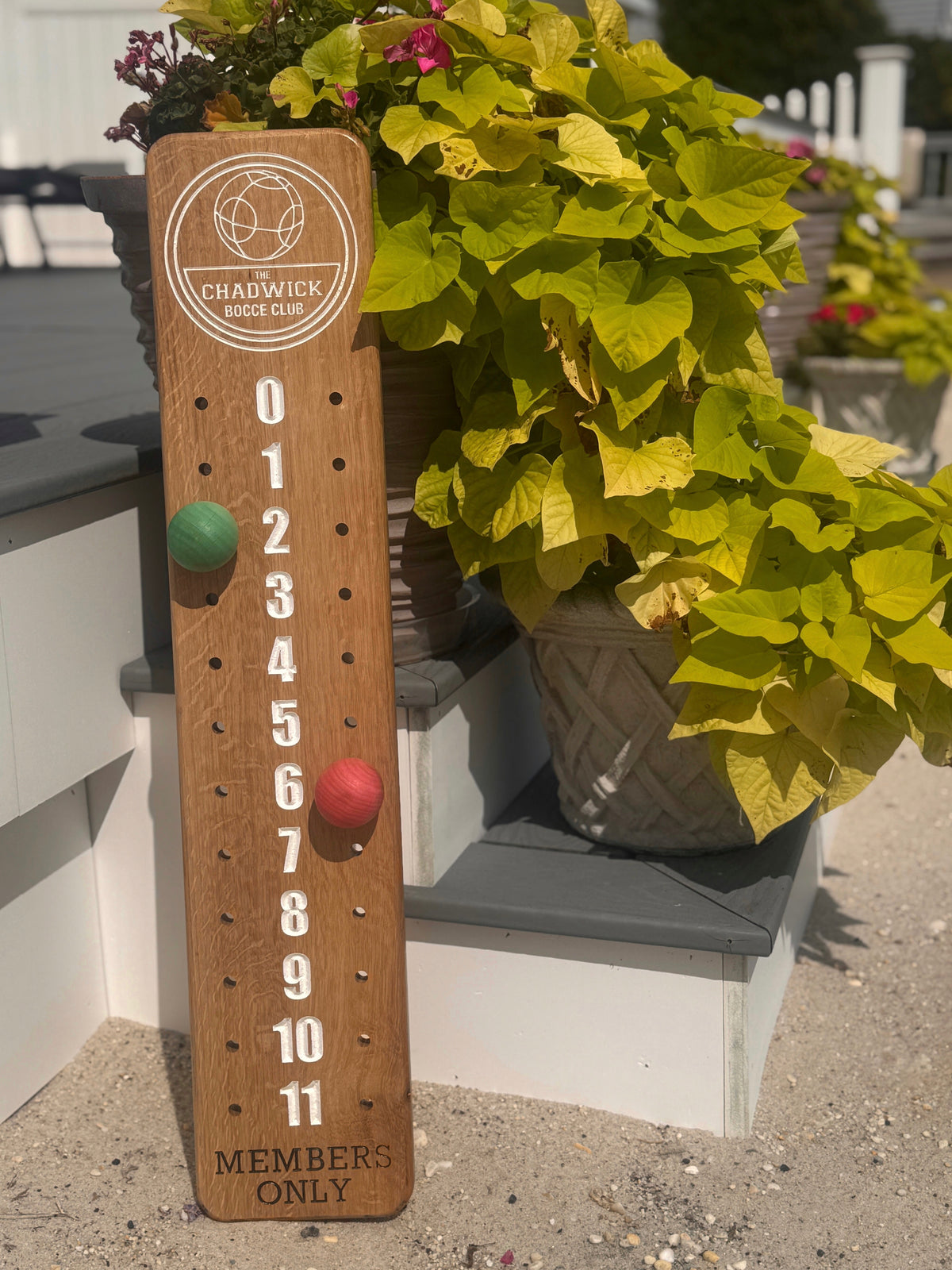 Customized Bocce Scoreboard