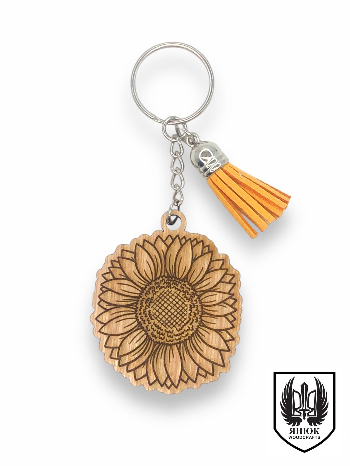 Sunflower Wooden Keychain